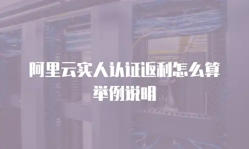 阿里云实人认证返利怎么算举例说明