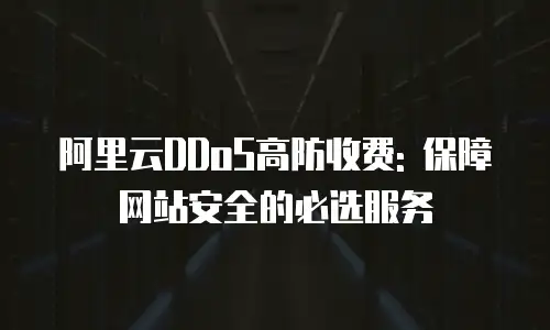 阿里云DDoS高防收费: 保障网站安全的必选服务