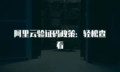阿里云验证码政策：轻松查看