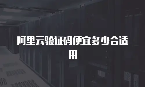阿里云验证码便宜多少合适用