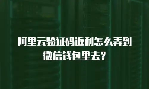 阿里云验证码返利怎么弄到微信钱包里去？