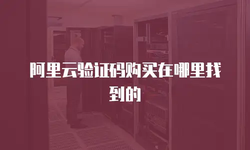 阿里云验证码购买在哪里找到的