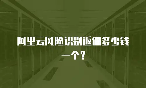 阿里云风险识别返佣多少钱一个？