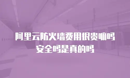 阿里云防火墙费用很贵嘛吗安全吗是真的吗