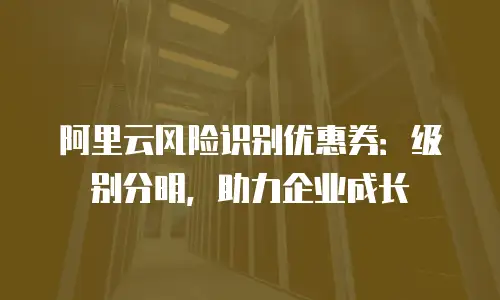 阿里云风险识别优惠券：级别分明，助力企业成长