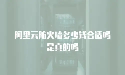 阿里云防火墙多少钱合适吗是真的吗