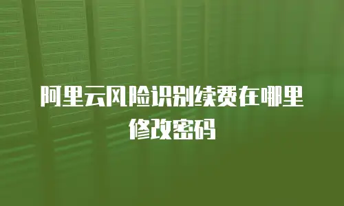 阿里云风险识别续费在哪里修改密码