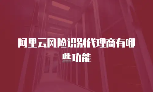 阿里云风险识别代理商有哪些功能