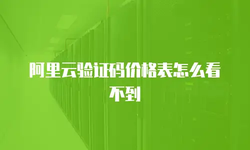 阿里云验证码价格表怎么看不到