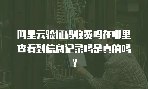 阿里云验证码收费吗在哪里查看到信息记录吗是真的吗？