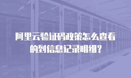 阿里云验证码政策怎么查看的到信息记录明细？