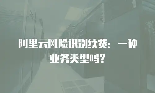 阿里云风险识别续费：一种业务类型吗？