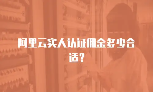 阿里云实人认证佣金多少合适？