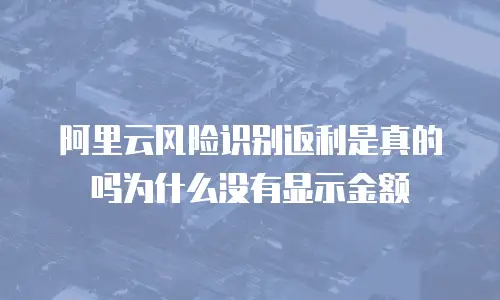 阿里云风险识别返利是真的吗为什么没有显示金额