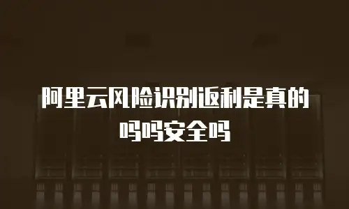 阿里云风险识别返利是真的吗吗安全吗