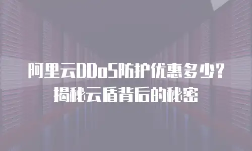 阿里云DDoS防护优惠多少？揭秘云盾背后的秘密