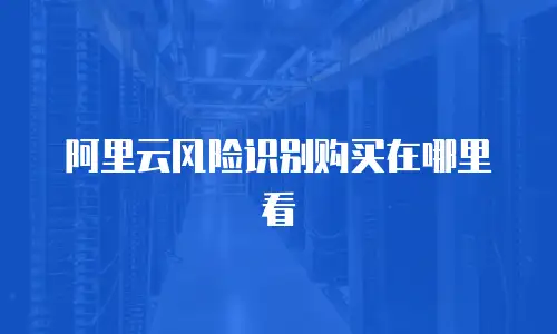 阿里云风险识别购买在哪里看