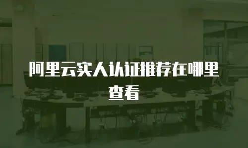 阿里云实人认证推荐在哪里查看