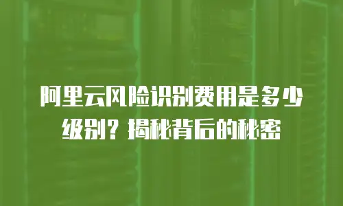 阿里云风险识别费用是多少级别？揭秘背后的秘密