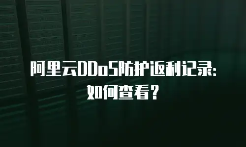 阿里云DDoS防护返利记录：如何查看？