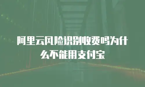 阿里云风险识别收费吗为什么不能用支付宝