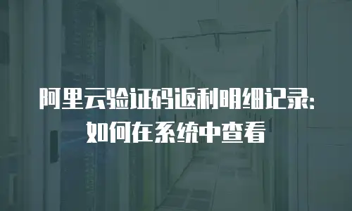 阿里云验证码返利明细记录：如何在系统中查看