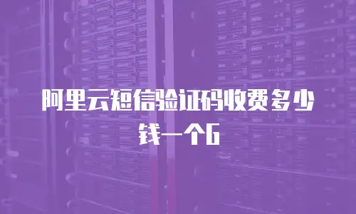 阿里云短信验证码收费多少钱一个G