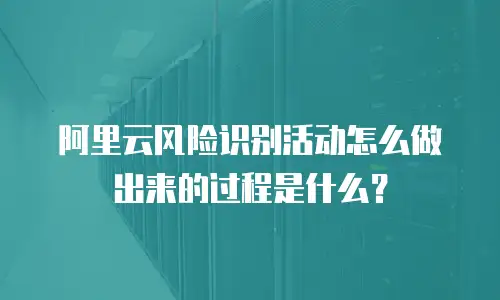 阿里云风险识别活动怎么做出来的过程是什么？