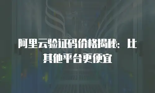 阿里云验证码价格揭秘：比其他平台更便宜