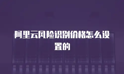 阿里云风险识别价格怎么设置的