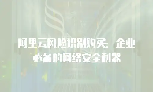 阿里云风险识别购买：企业必备的网络安全利器