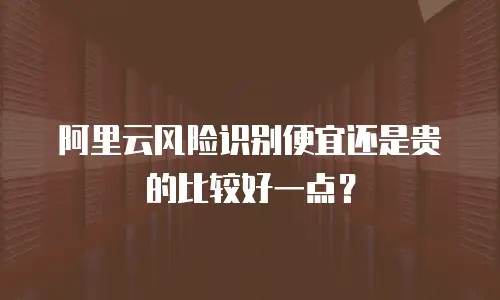 阿里云风险识别便宜还是贵的比较好一点？