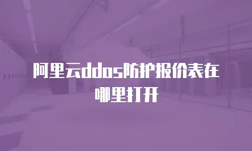 阿里云ddos防护报价表在哪里打开