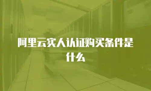 阿里云实人认证购买条件是什么