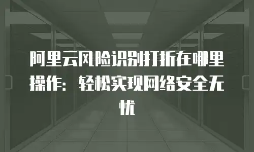阿里云风险识别打折在哪里操作：轻松实现网络安全无忧