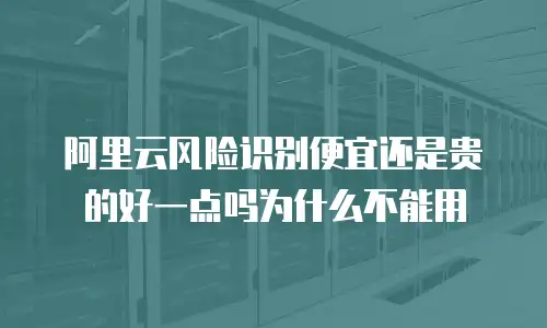 阿里云风险识别便宜还是贵的好一点吗为什么不能用