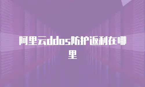 阿里云ddos防护返利在哪里