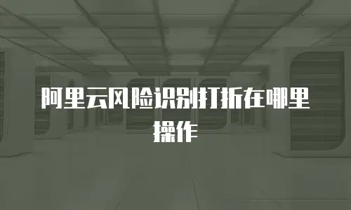 阿里云风险识别打折在哪里操作