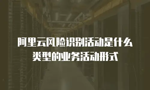 阿里云风险识别活动是什么类型的业务活动形式