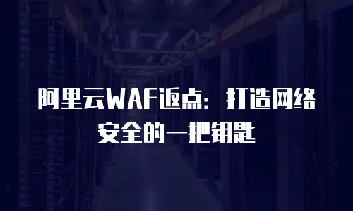 阿里云WAF返点：打造网络安全的一把钥匙