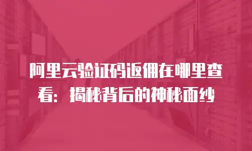 阿里云验证码返佣在哪里查看：揭秘背后的神秘面纱