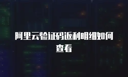 阿里云验证码返利明细如何查看