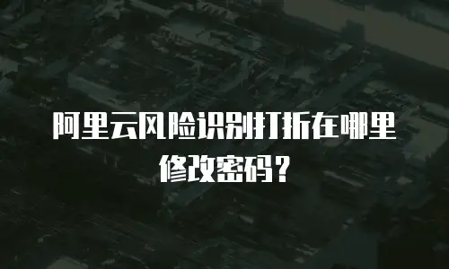 阿里云风险识别打折在哪里修改密码？