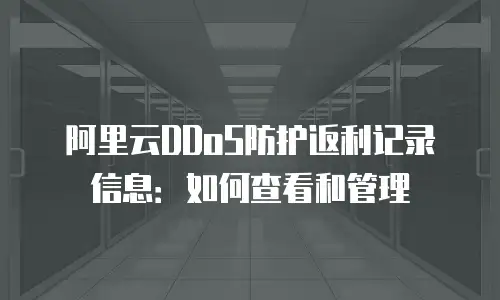 阿里云DDoS防护返利记录信息：如何查看和管理