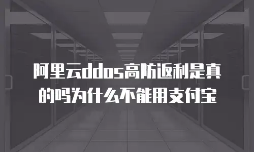 阿里云ddos高防返利是真的吗为什么不能用支付宝