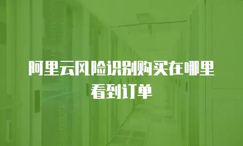 阿里云风险识别购买在哪里看到订单