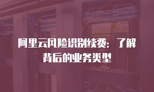 阿里云风险识别续费：了解背后的业务类型