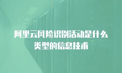 阿里云风险识别活动是什么类型的信息技术