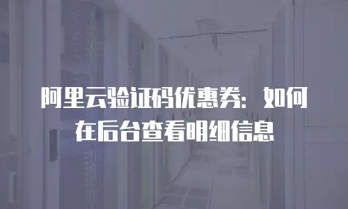 阿里云验证码优惠券：如何在后台查看明细信息