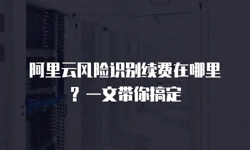 阿里云风险识别续费在哪里？一文带你搞定